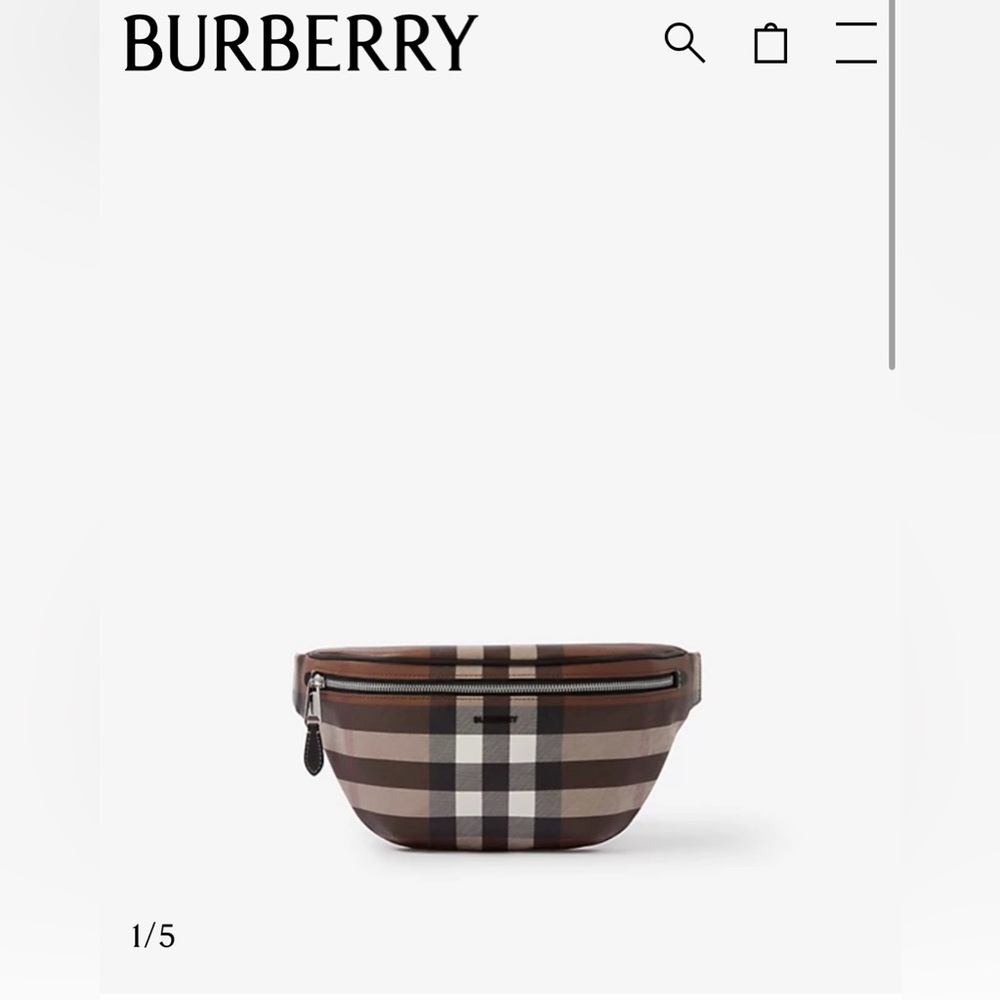 NWT: Burberry Mini Cason Belt Bag, Dark Birch Brown